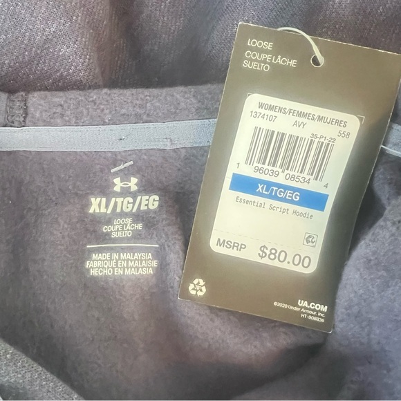 Under Armour Hooded sweatshirt Essential Script Hoodie Size XL - Picture 8 of 10